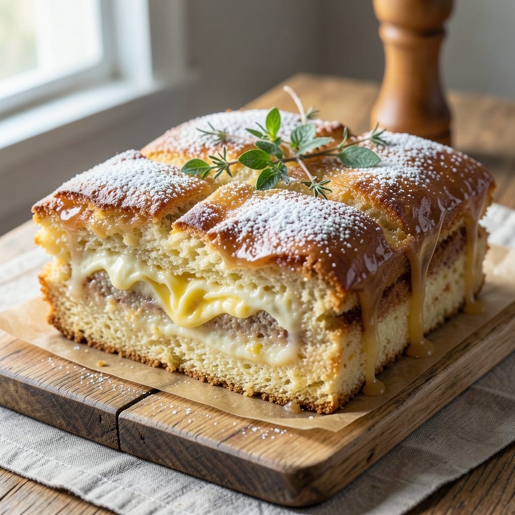 8-Inch Square Cake Recipe: Vanilla Bean Frosting Swirls and Crunchy Pecan Crown