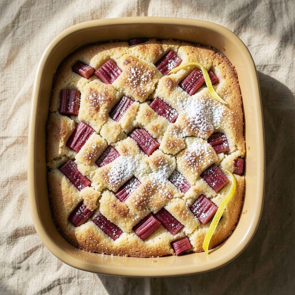 8x8 Rhubarb Cake Recipe: Tangy Tartness With Crispy Top Contrast
