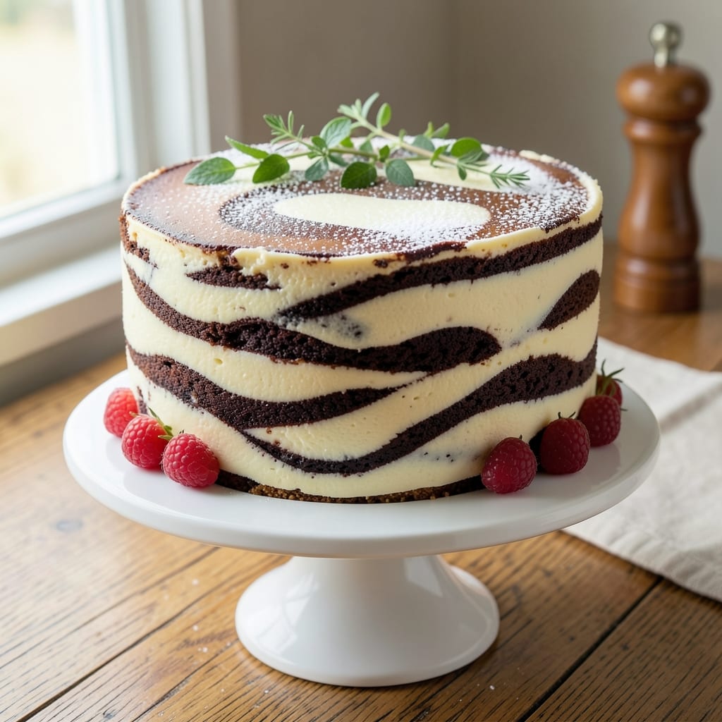 8-Inch Marble Cake Recipe: Vanilla-Chocolate Swirls in One Tin