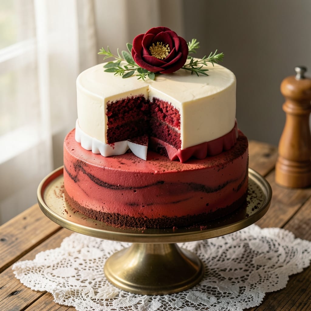 2-Tier Red Velvet Cake Recipe: Moist Layers and Cream Cheese Frosting Harmony