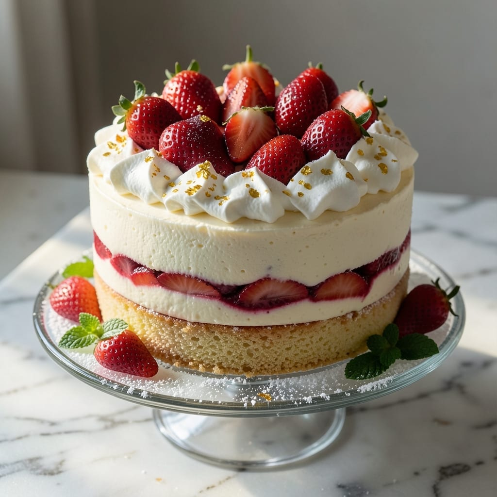 Ambrosia Fresh Strawberry Cake Recipe: Bursting Berries in Vanilla Swirl Heaven