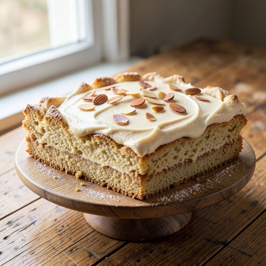 Marion's Kitchen Almond Sheet Cake Recipe: Nutty Vanilla Swirls With Crisp Edges
