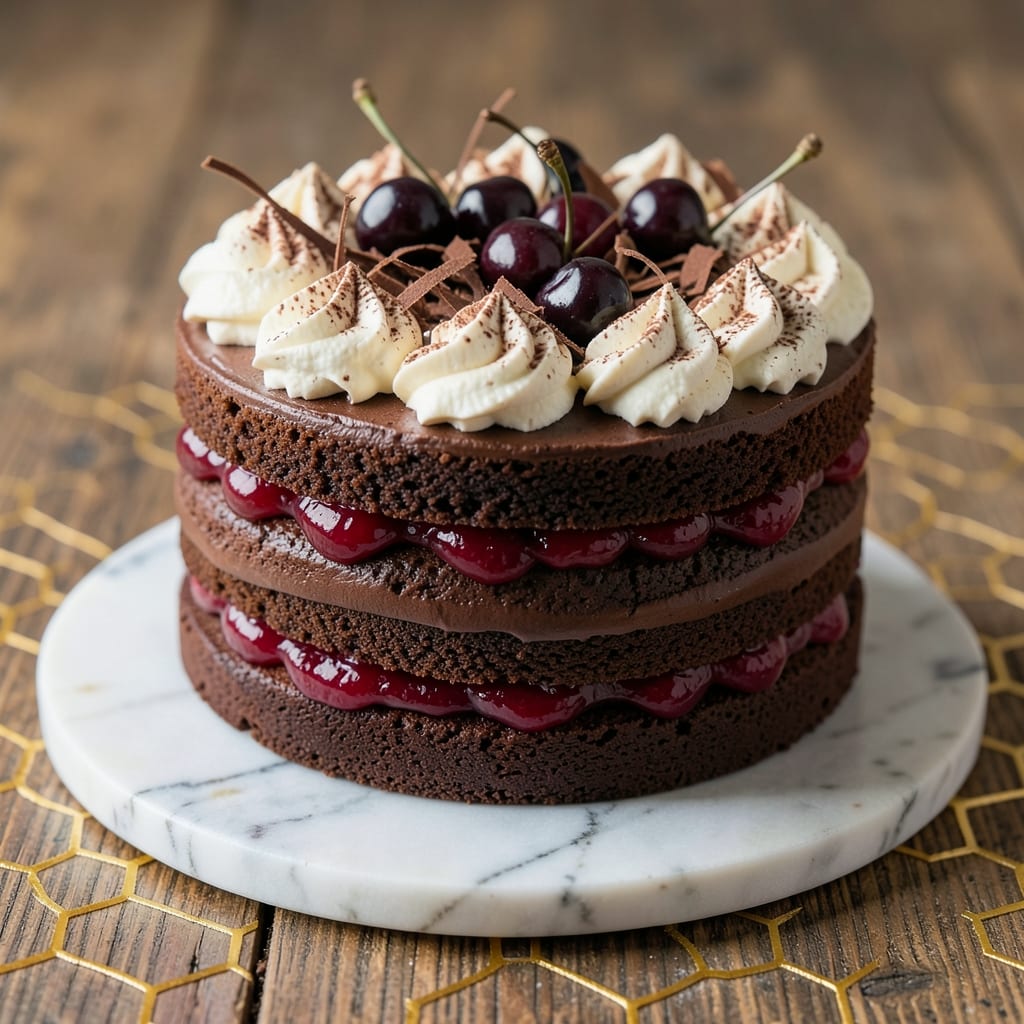 8-Inch Black Forest Cake Recipe: Triple-Layered Chocolate Height With Cherries