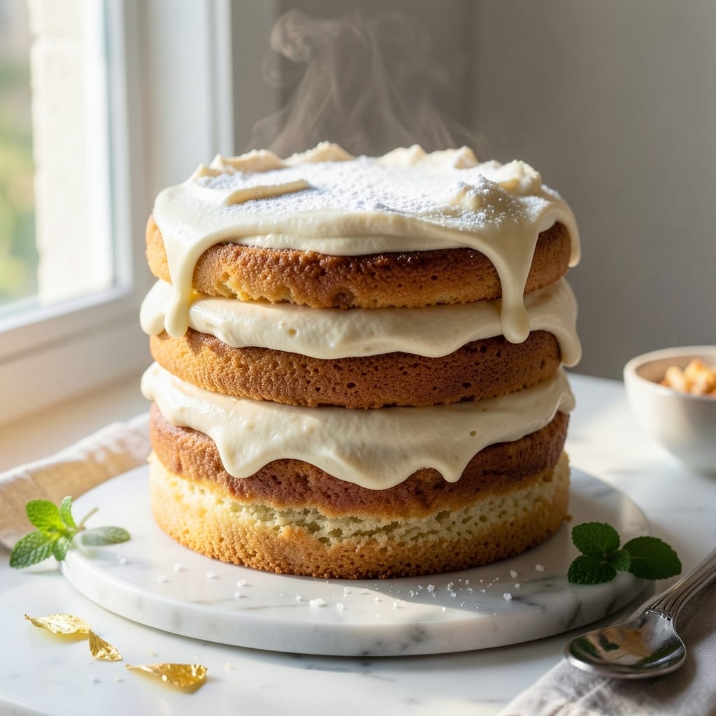 2 Layer Vanilla Cake Recipe From Scratch: Buttery Layers and Vanilla Frosting Rivers