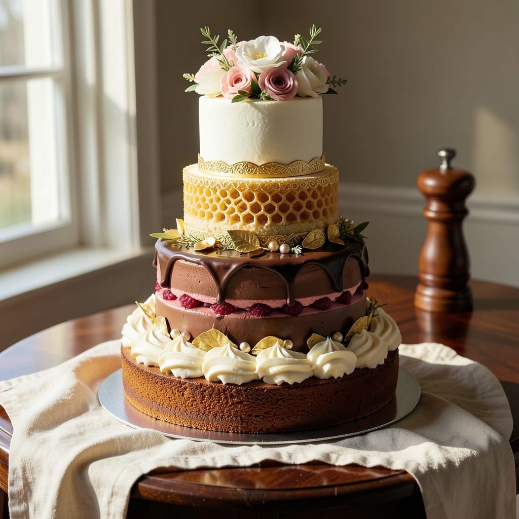 4 Tier Wedding Cake Recipe: Architectural Elegance With Edible Bridges