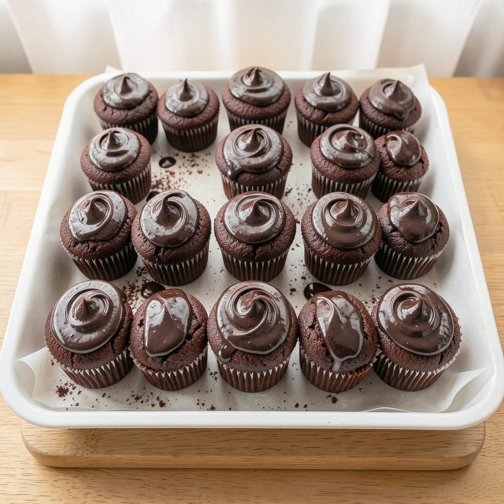 36 Chocolate Cupcakes Recipe: Triple-Layered Fudgy Swirls in One Tin