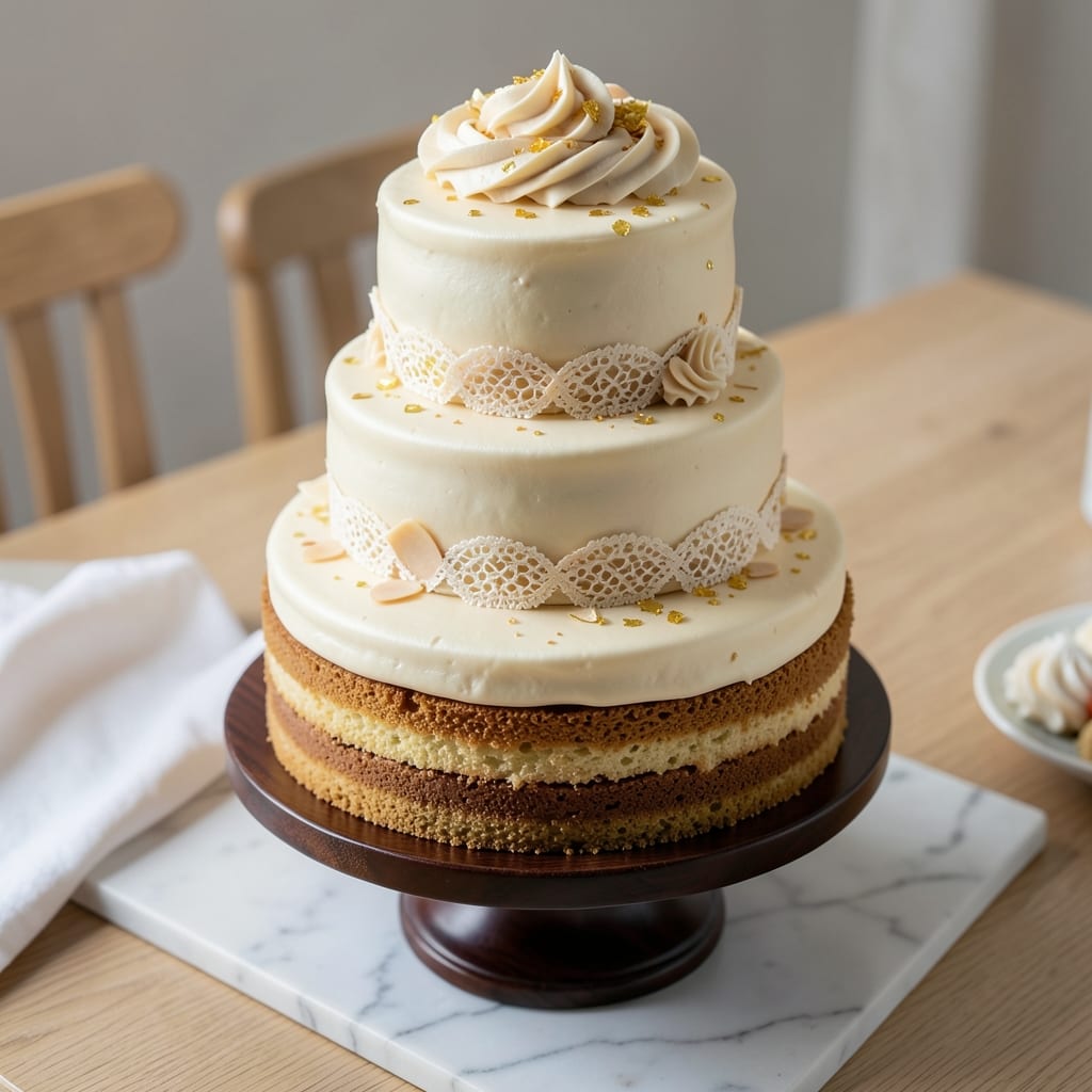 Amaretto Wedding Cake Recipe: Boozy Almond Swirls With Vanilla Frosting Magic