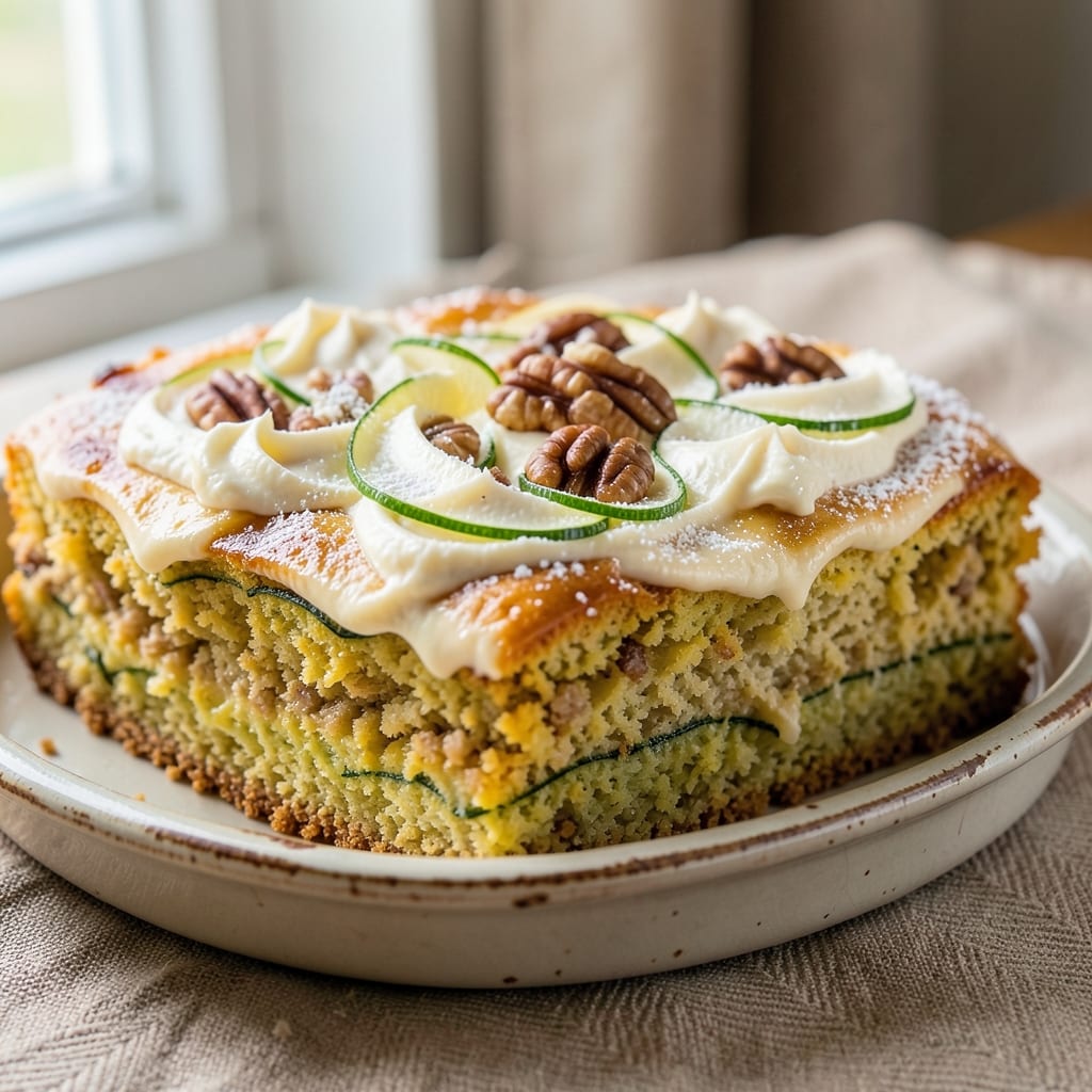 8x8 Zucchini Cake Recipe: Moist Layers with Spiced Vanilla Frosting