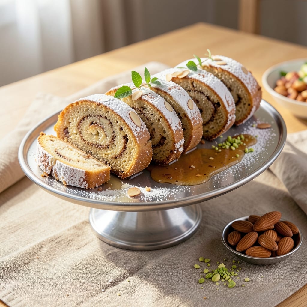 Almond Cake Roll Recipe: Swiss Meringue Buttercream Swirls