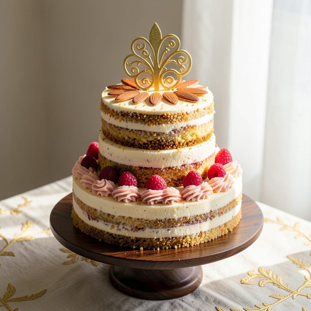 Almond-Flavored Wedding Cake Recipe: Marzipan-Infused Layers With Mirror-Gloss Frosting