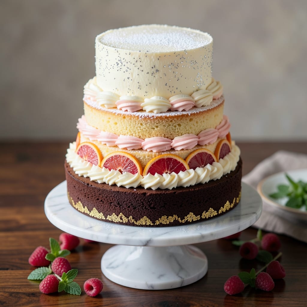 Four Tier Cake Recipe: Elegant Height With Edible Bridges