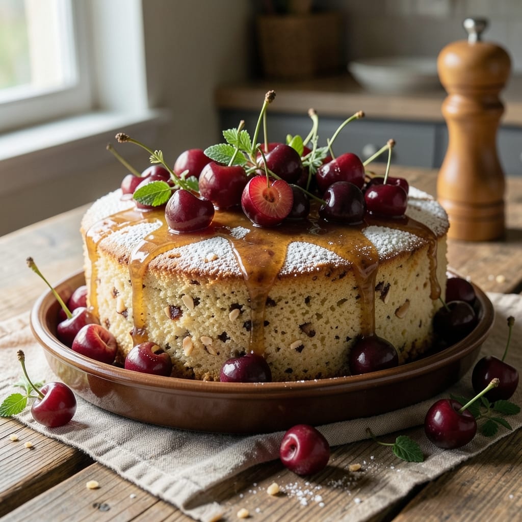 Amaretto Cherry Cake Recipe: Boozy Nutty Swirls With Tart Cherry Filling