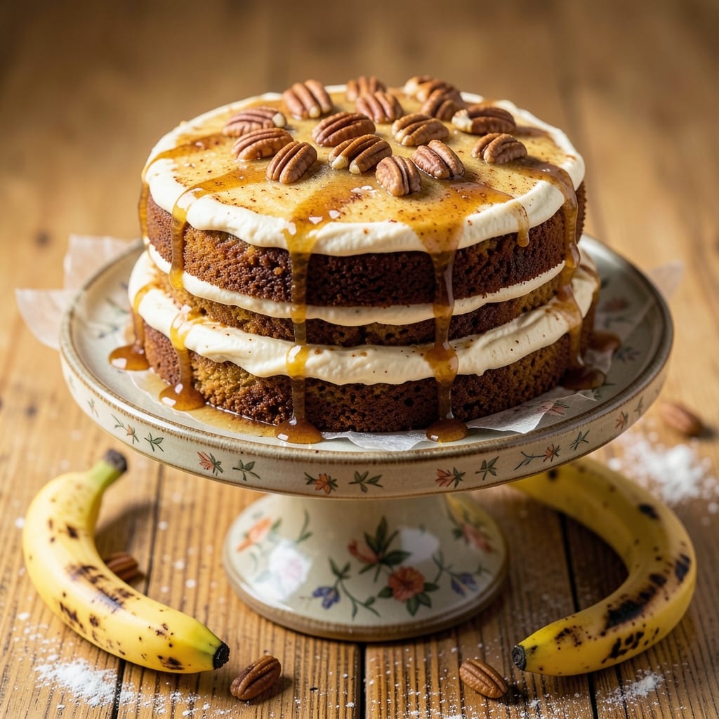 Amazing Banana Cake Recipe: Moist Layers With Walnut Swirl Magic