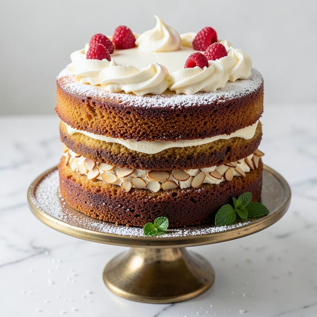 3 Layer Pound Cake Recipe: Vanilla Bean Frosting Swirls and Crunchy Pecan Top