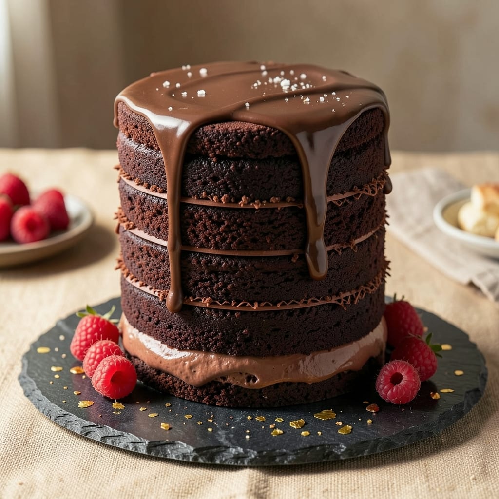 8 Layer Chocolate Cake Recipe: Vanilla Buttercream Rivers and Crunchy Top Secrets