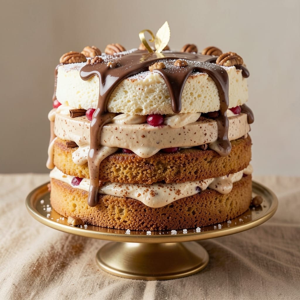 3 Layer Eggnog Cake Recipe: Boozy Spiced Layers and Crunchy Top Magic