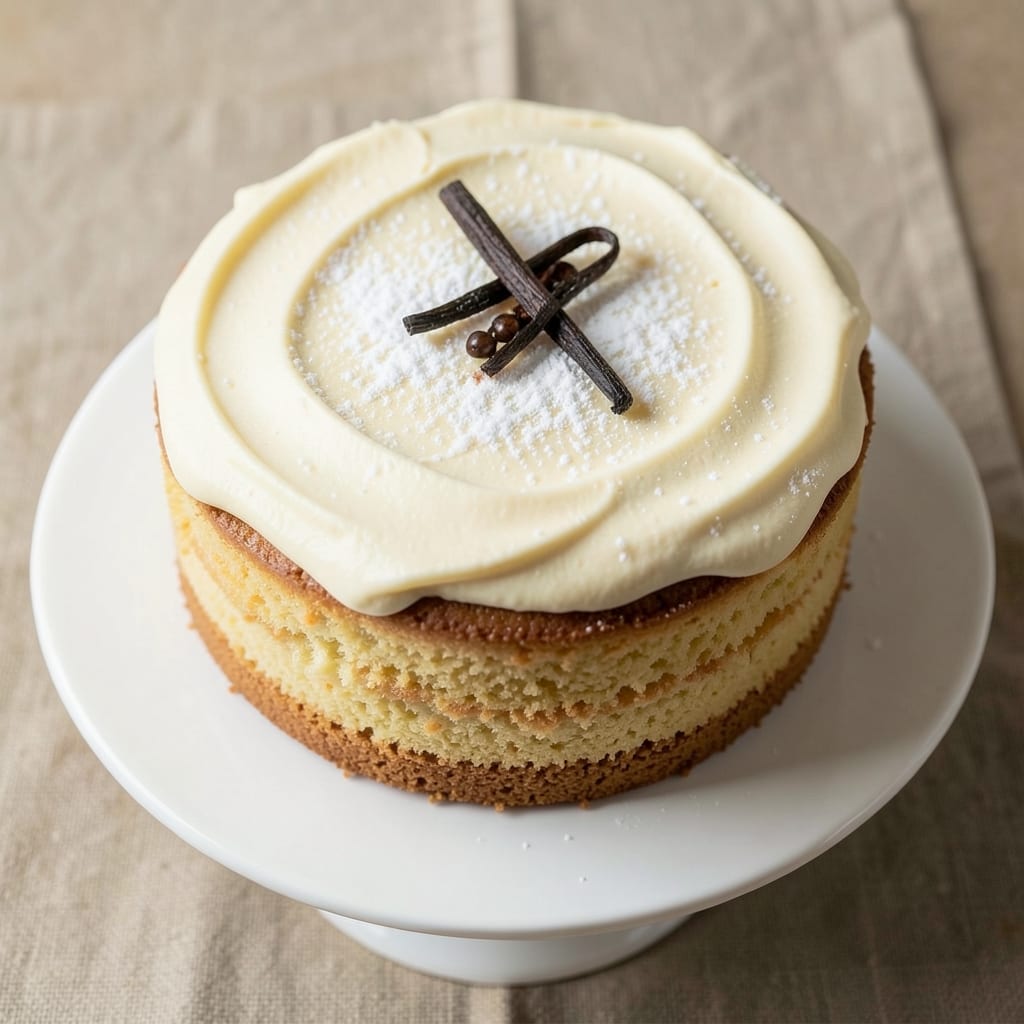 8-Inch Round Vanilla Cake Recipe: Buttery Crust and Cloud-Light Vanilla Frosting Swirls