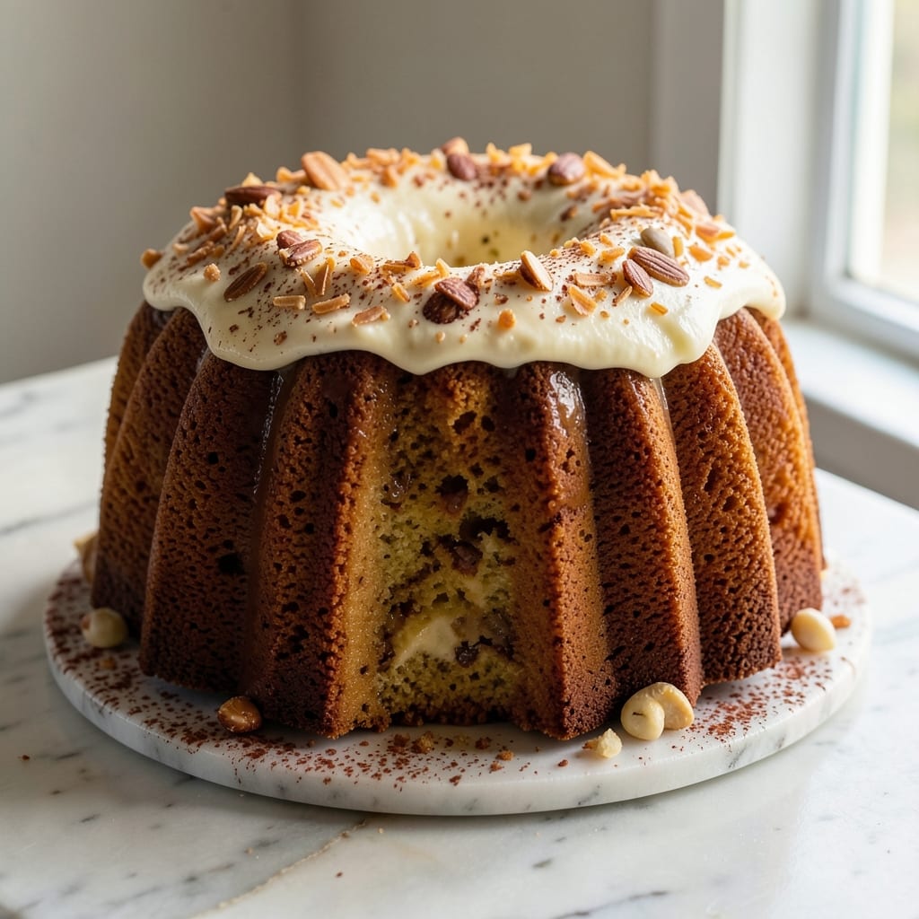 Almond Joy Bundt Cake Recipe: Tropical Nut Swirl With Gooey Caramel Center
