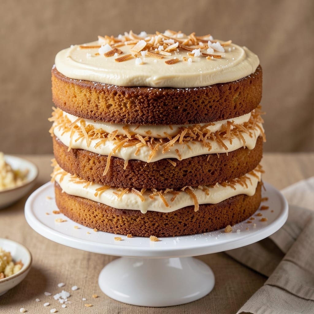 4 Layer Coconut Cake Recipe: Tropical Height With Crisp-Topped Layers