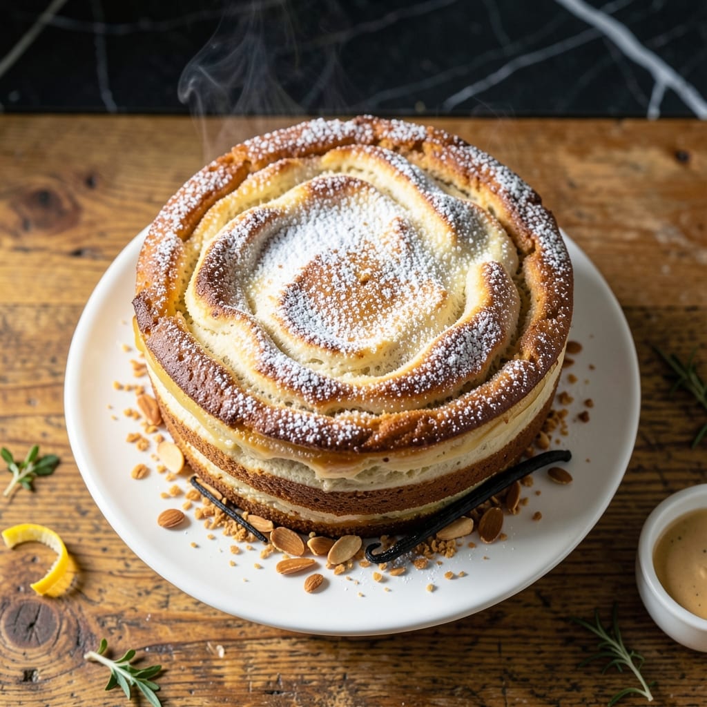 Almond Breakfast Cake Recipe: Vanilla-Infused Layers With Crunchy Top