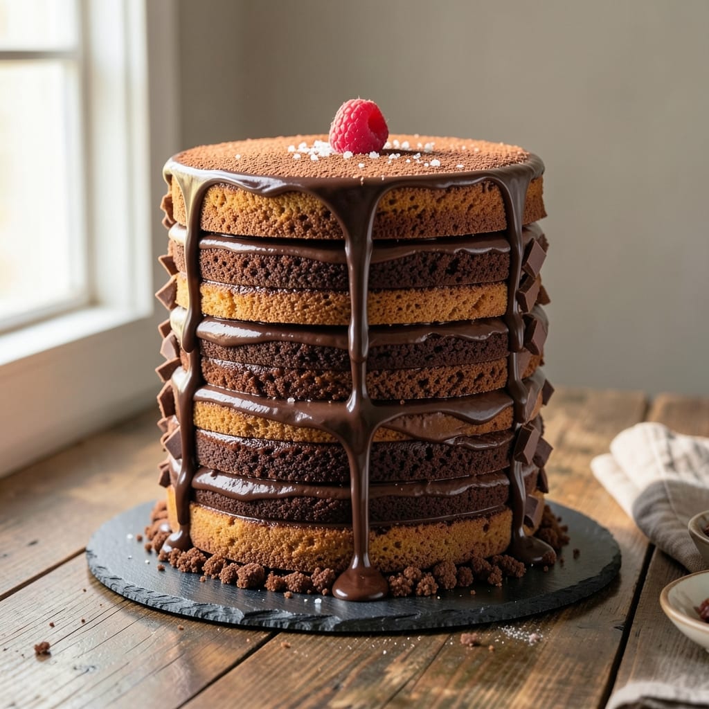 24-Layer Chocolate Cake Recipe: Strip House-Style Stacking Magic