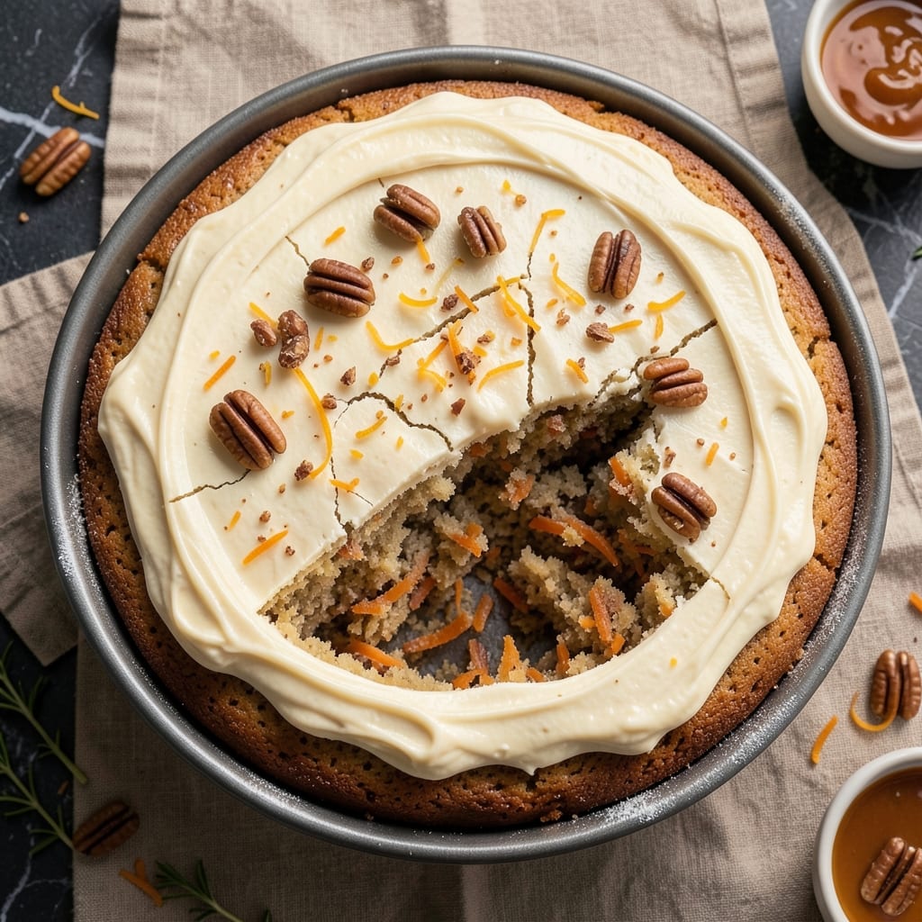 12-Inch Carrot Cake Recipe: Cream Cheese Frosting Rivers and Walnut Crunch Crown