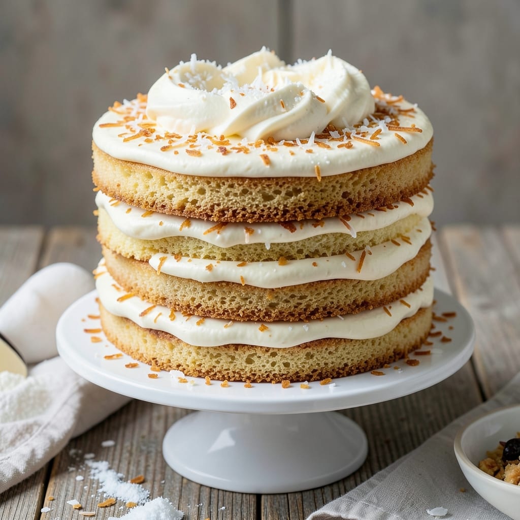 Six Layer Coconut Cake Recipe: Tropical Tower With Edible Bridges