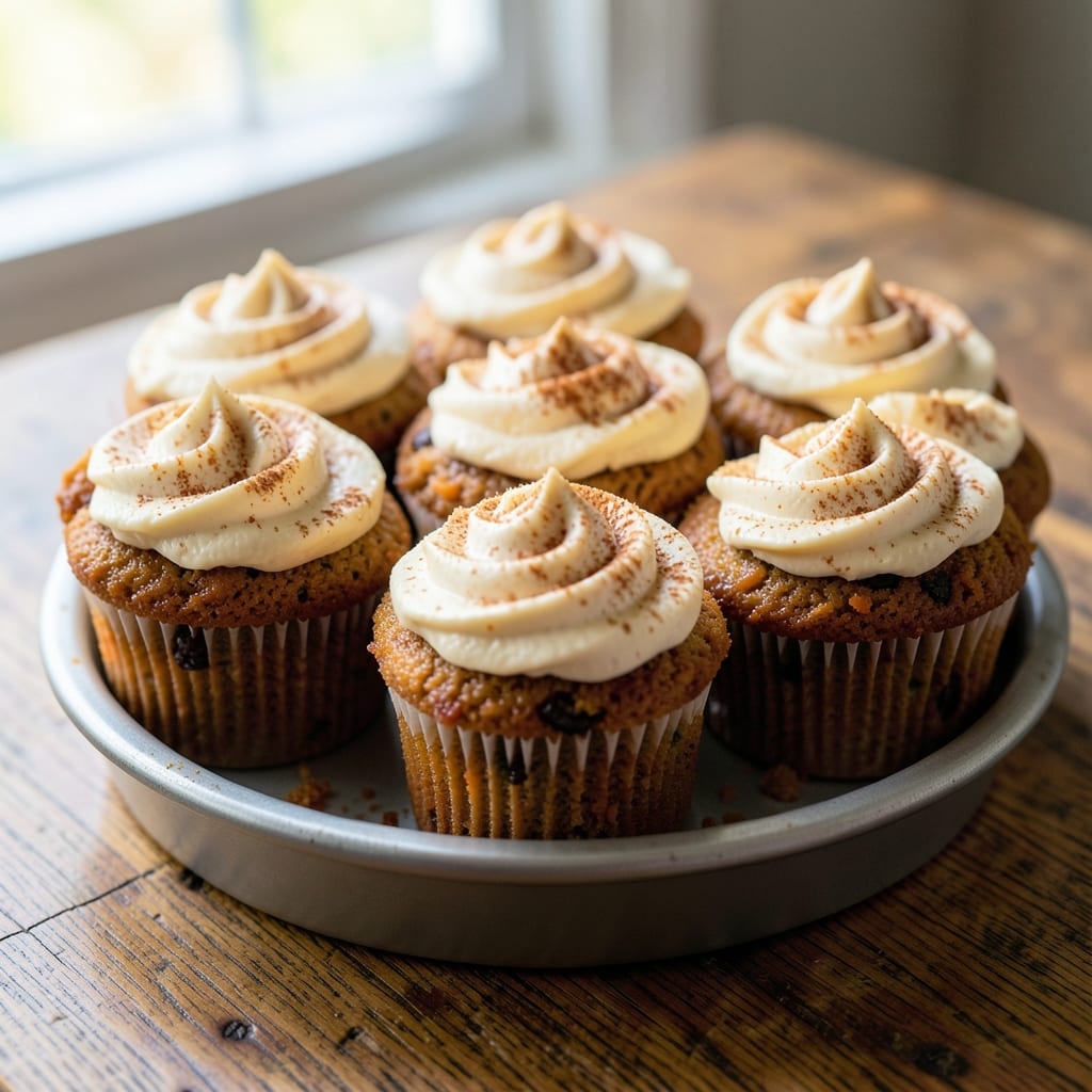 12 Carrot Cake Cupcakes Recipe: Mini Bundt Tower with Cream Cheese Frosting Swirls