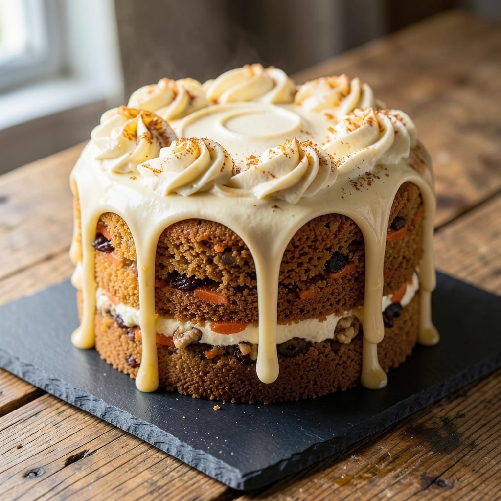 14 Carat Carrot Cake Recipe: Velvety Moistness and Cream Cheese Frosting Swirls