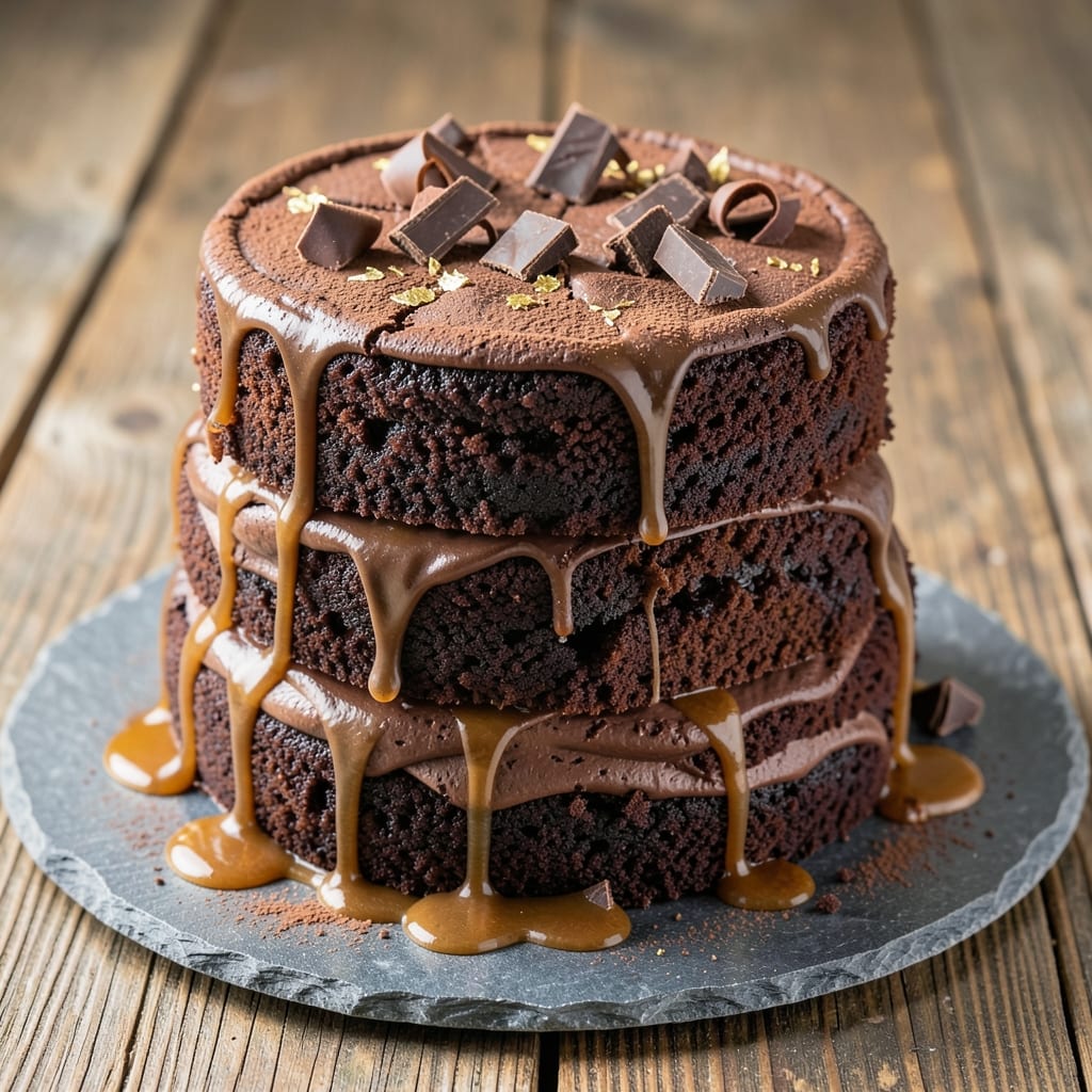4 Chocolate Cake Recipe: Triple-Layered Richness With Fudgy Swirls